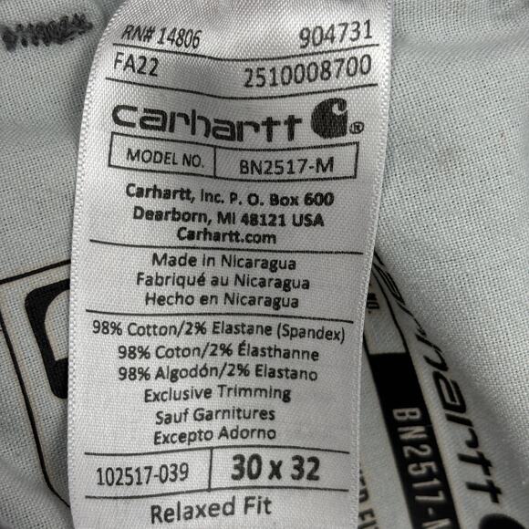 Carhartt Jeans Mens Size 30 Gray Rugged Flex Canvas 5 Pocket Work Pant Relaxed - Picture 11 of 13